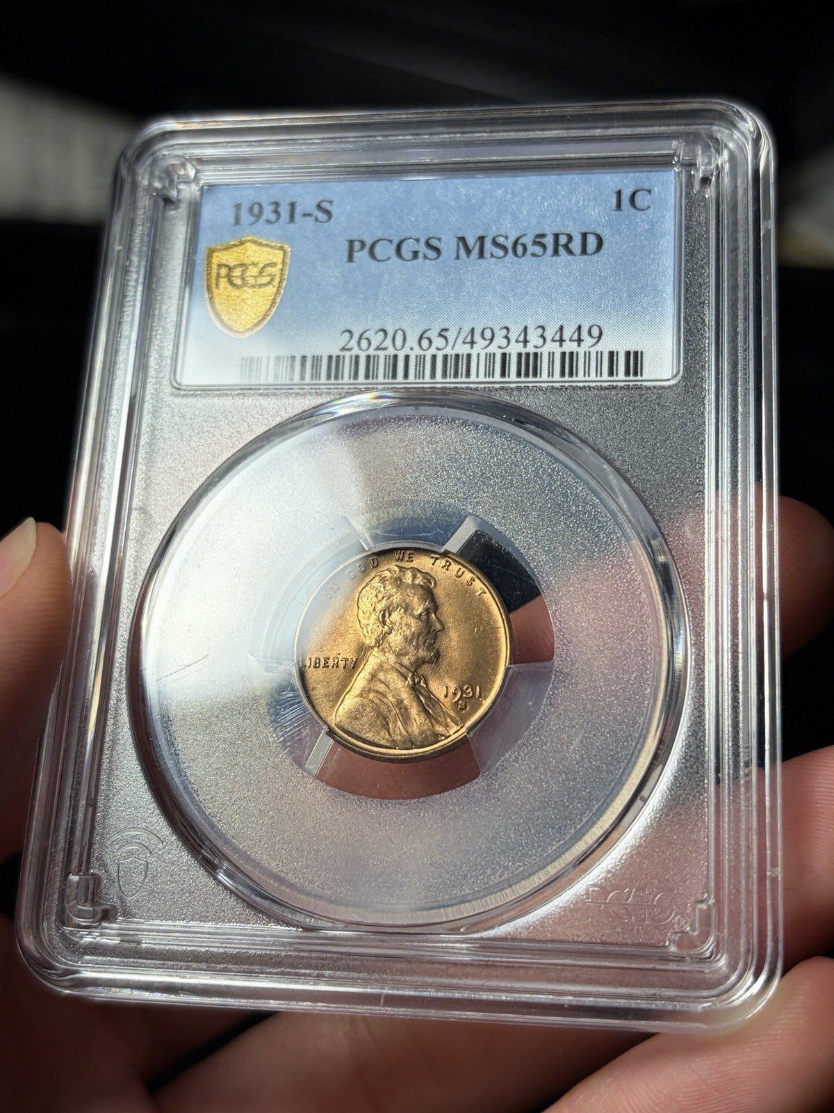 1931-S PCGS MS65 RD Lincoln Wheat Cent Key Date