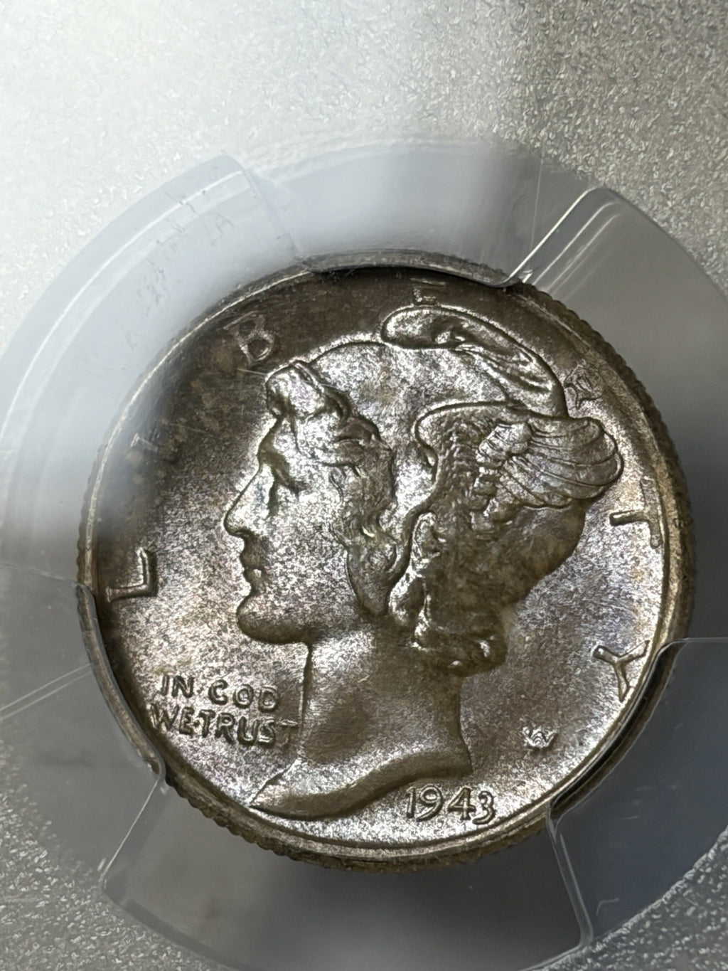 1943-S PCGS MS67 Mercury Dime Toned