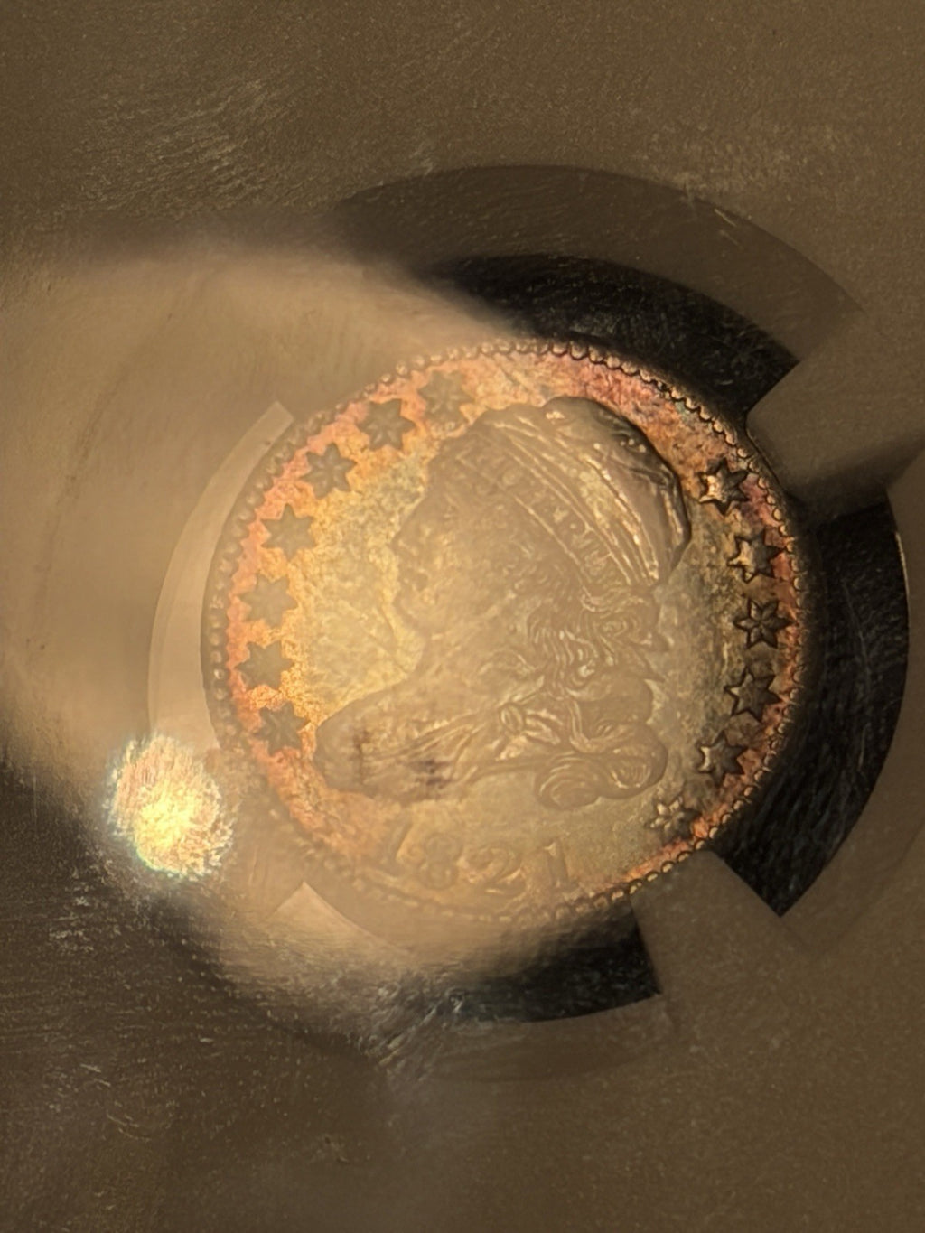 1821 NGC MS64 Large Date Capped Bust Dime JR-7