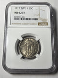 1917 Type 1 NGC MS62 FH Standing Liberty Quarter