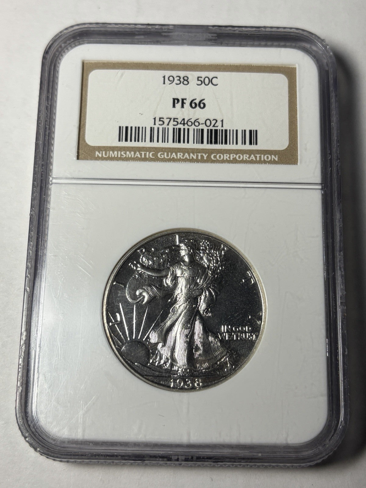 1938 NGC PF66 Walking Liberty Half Dollar PROOF