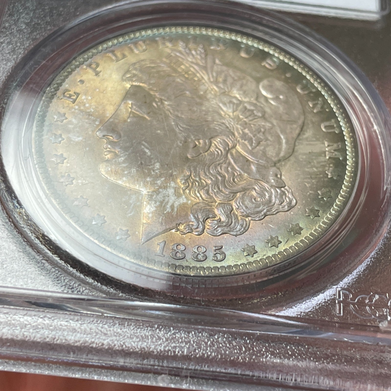 1885-O PCGS MS65 CAC Morgan Silver Dollar Dual Sided Toner PQ Coin
