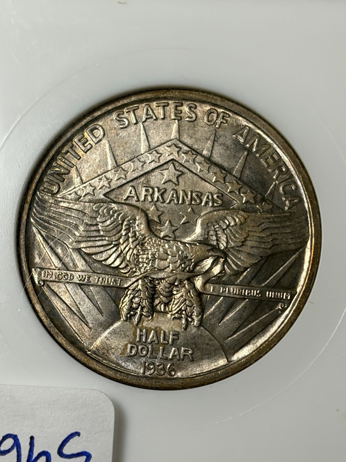 1936 NGC MS64 Robinson Arkansas Commemorative Half Dollar Toned Old Fatty Holder