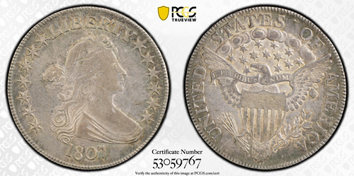 1807 PCGS XF45 Draped Bust Half Dollar O-105 Original Look