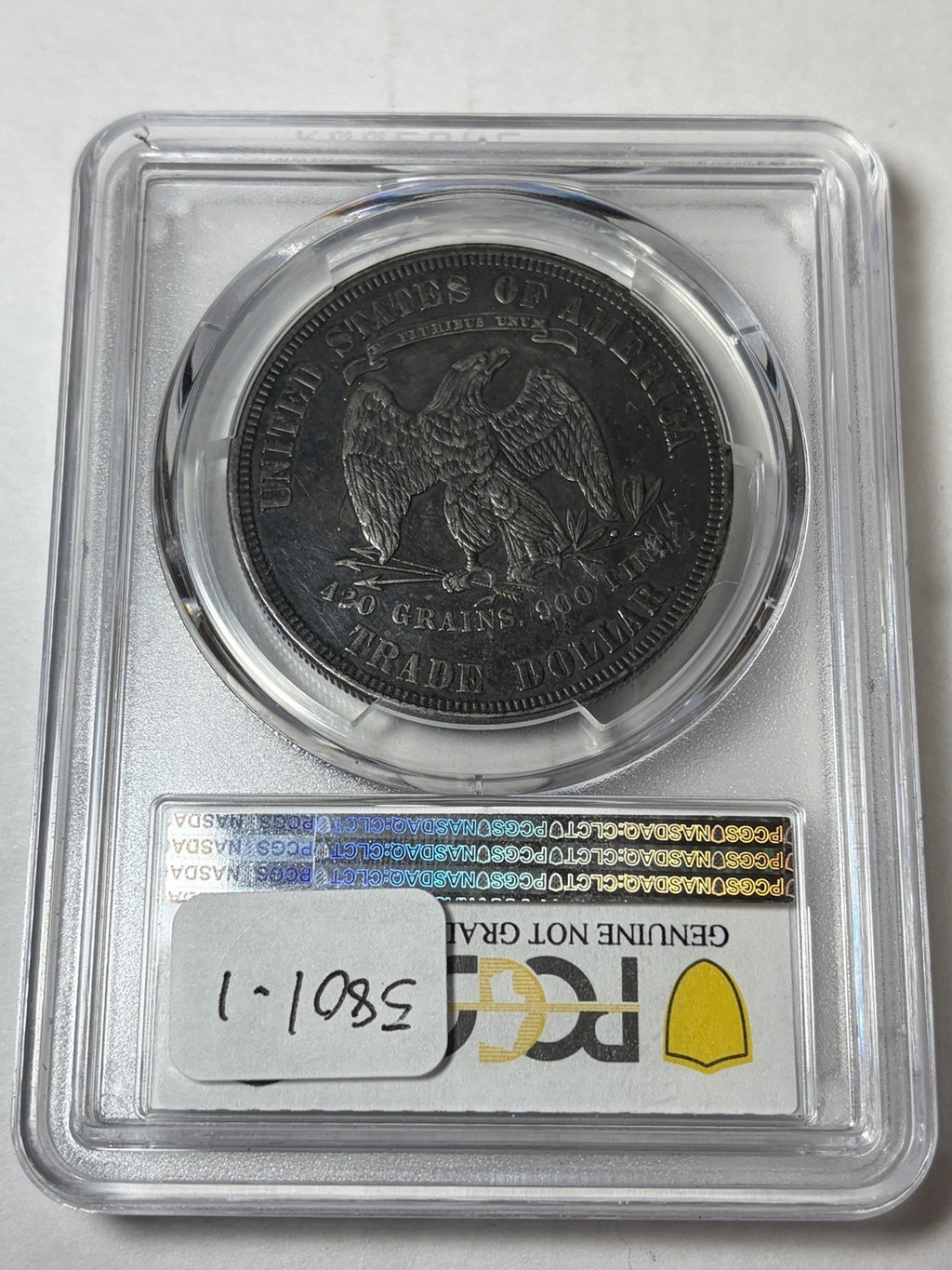 1877 PCGS XF Details Trade Silver Dollar