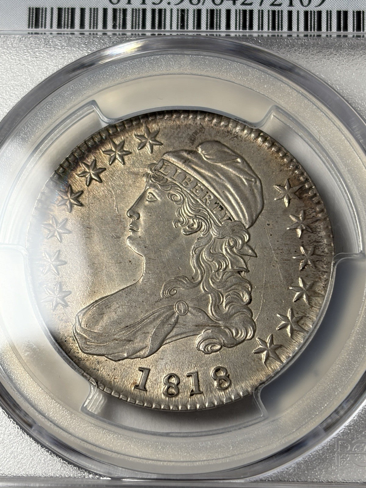 1818 PCGS AU Details Capped Bust Half Dollar