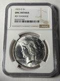 1923-D NGC UNC Details Peace Dollar