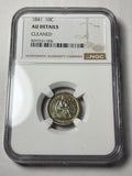 1841 NGC AU Details Seated Liberty Dime Toned