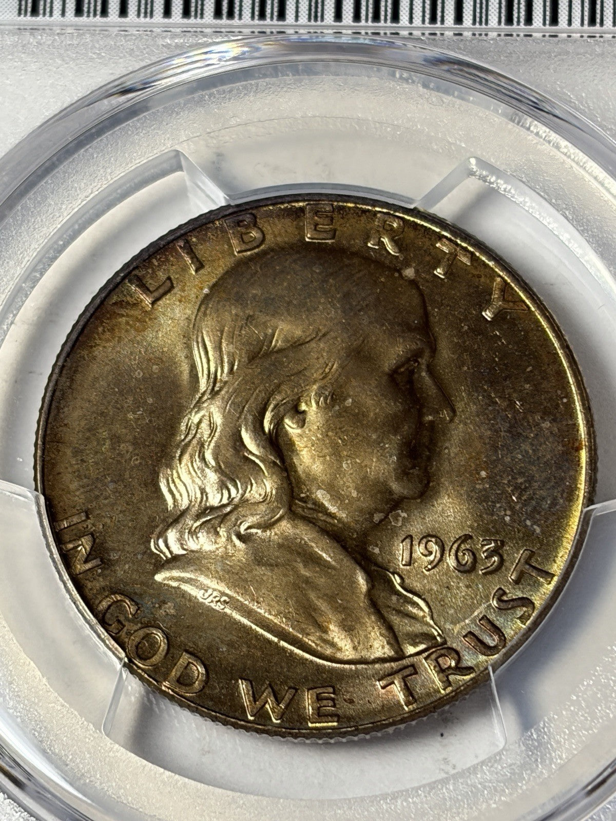 1963-D PCGS MS65 Frankiln Half Dollar Toned