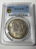 1891-O PCGS MS65 Morgan Silver Dollar Toned 