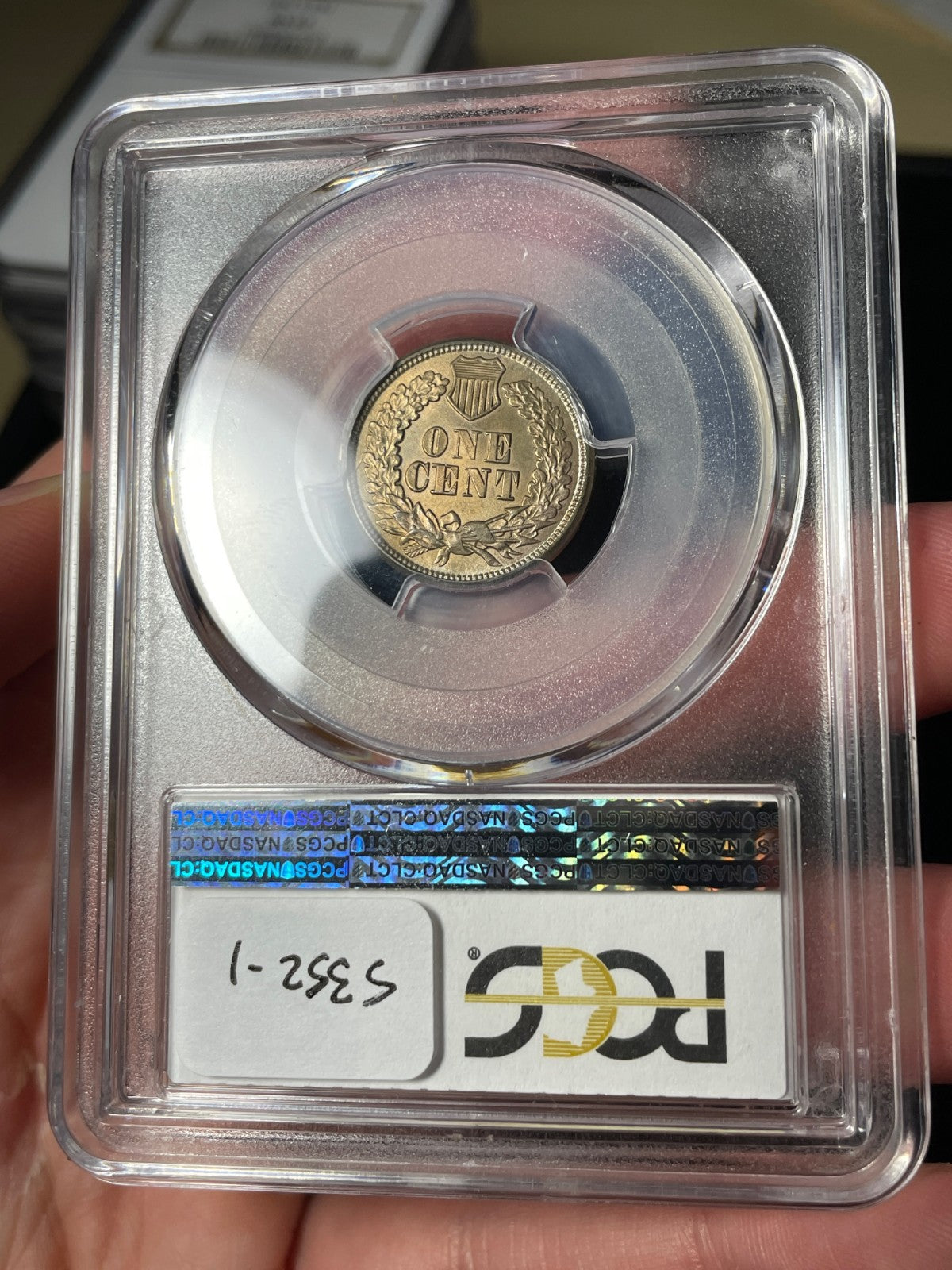 1863 PCGS MS63 Copper Nickel Indian Head Cent Toned