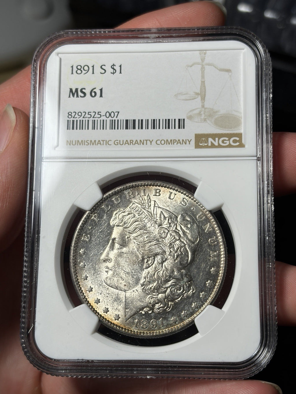 1891-S NGC MS61 Morgan Silver Dollar Tougher Date