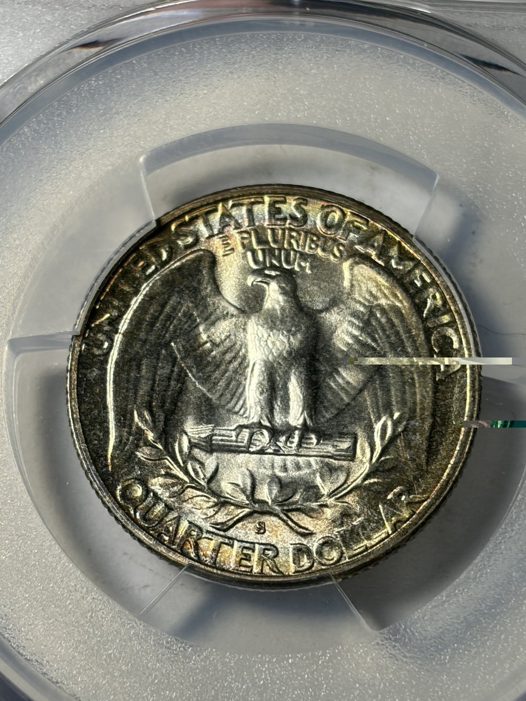 1947-S PCGS MS67 CAC Washington Silver Quarter Toned