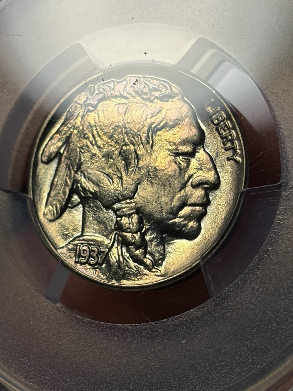 1937 PCGS MS67+ CAC Buffalo Nickel Toned Nice!
