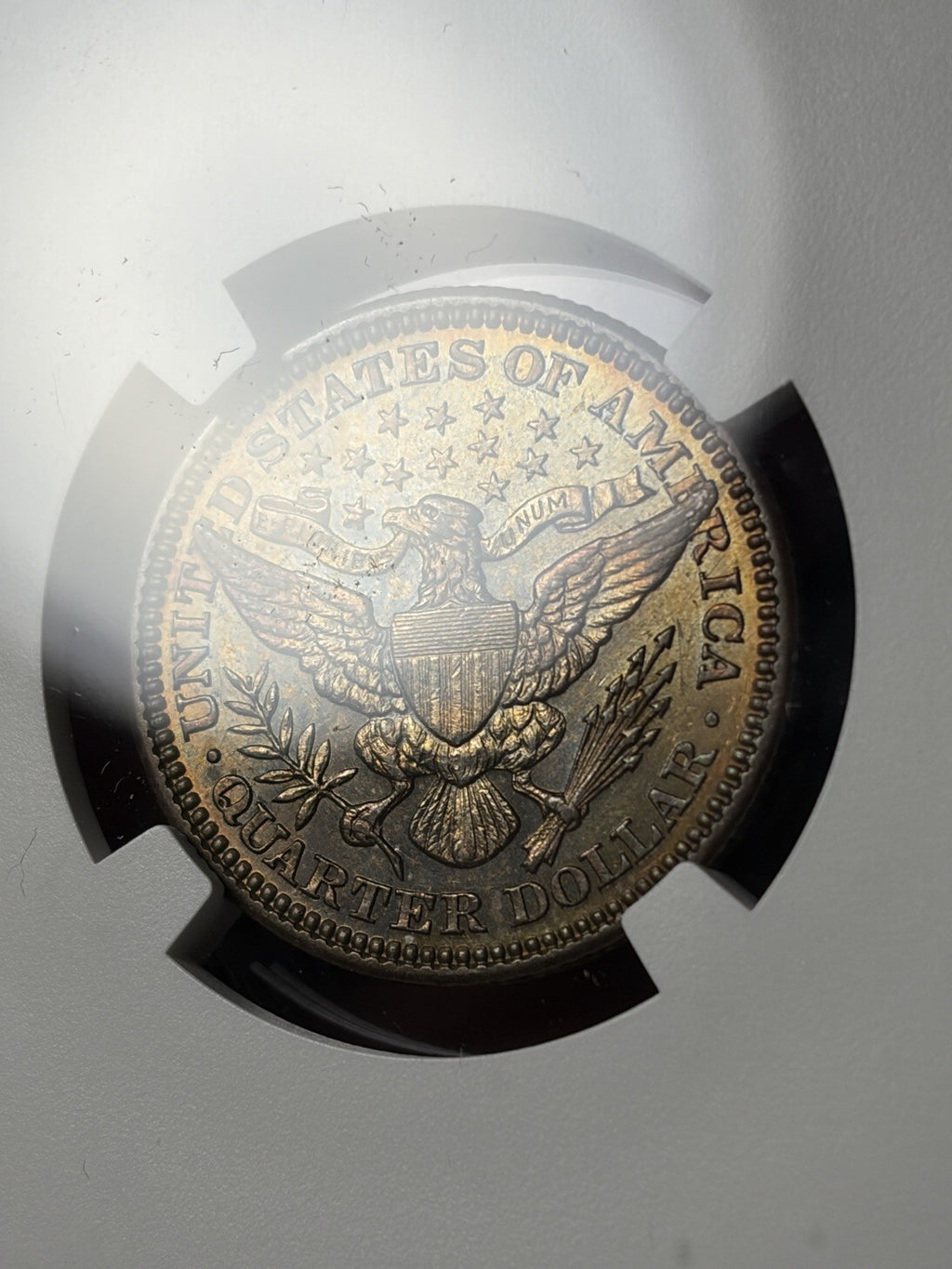 1905 NGC AU Details Barber Quarter Toned
