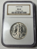 1943-D NGC MS66 Walking Liberty Half Dollar