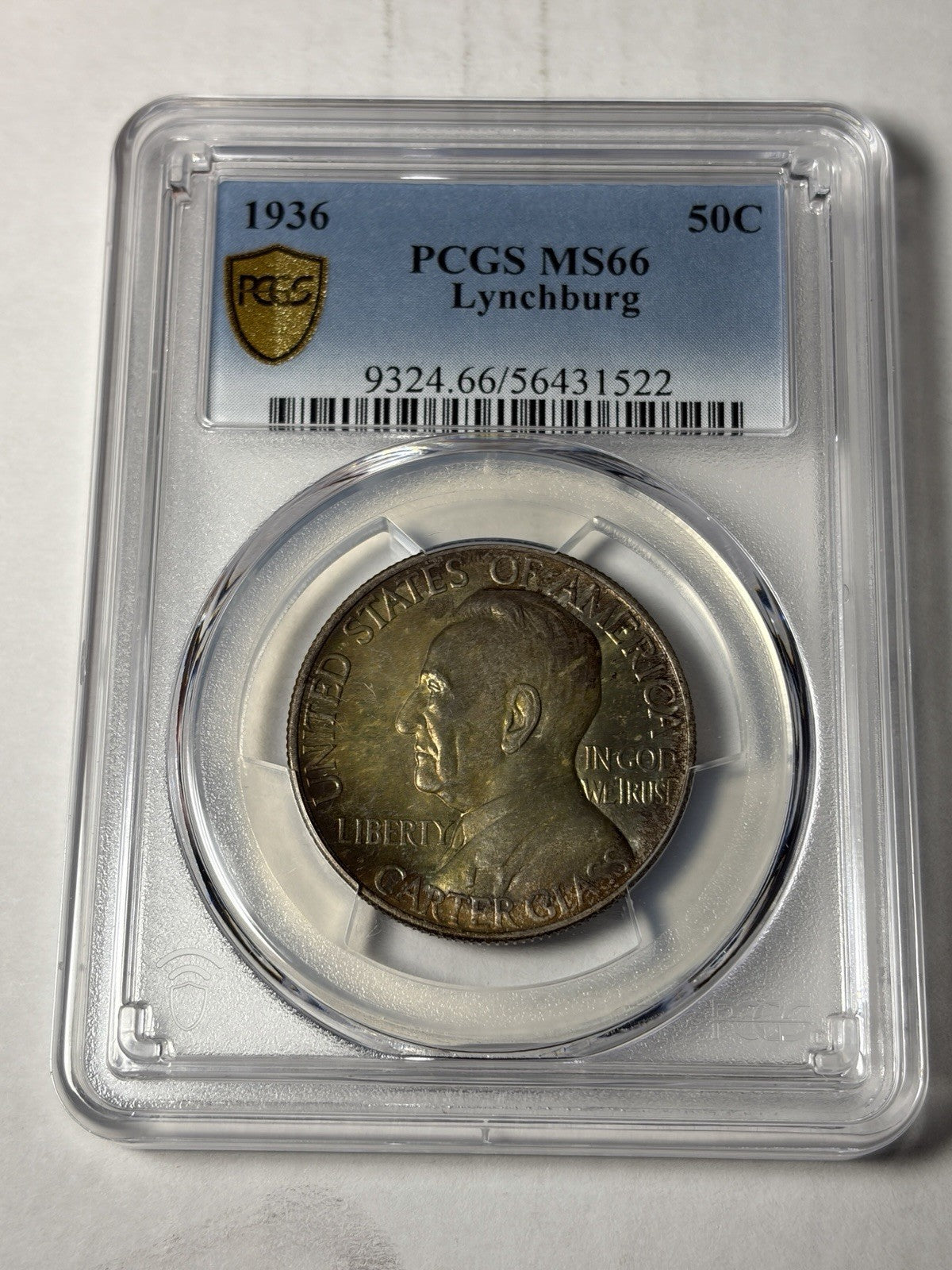 1936 PCGS MS66 Lynchburg Commemorative Half Dollar Toned
