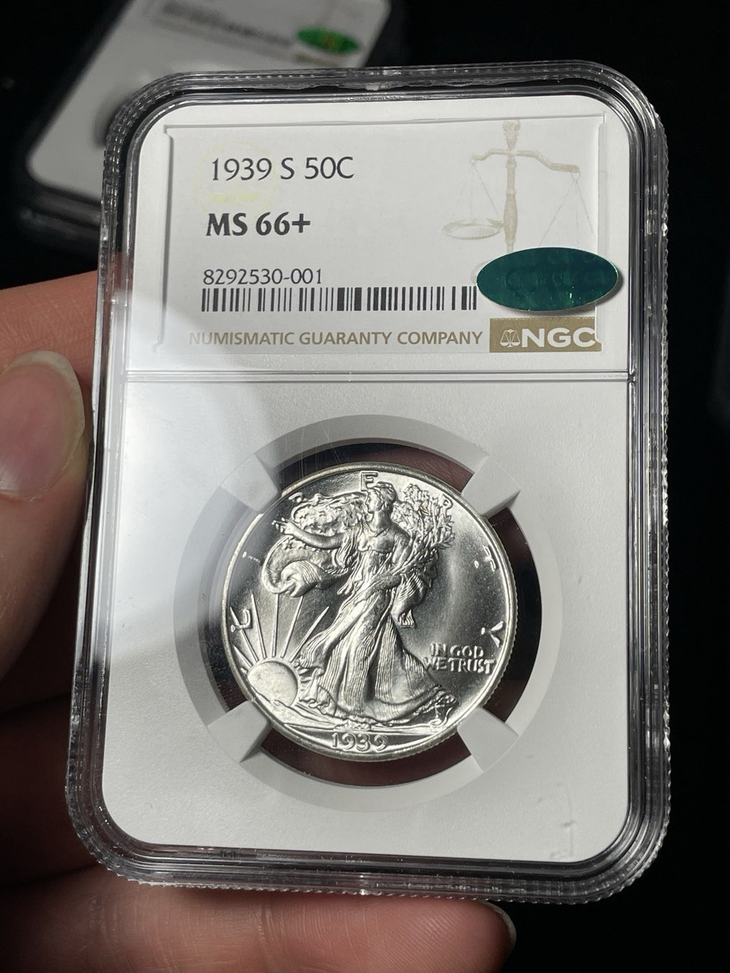 1939-S NGC MS66+ CAC Walking Liberty Half Dollar