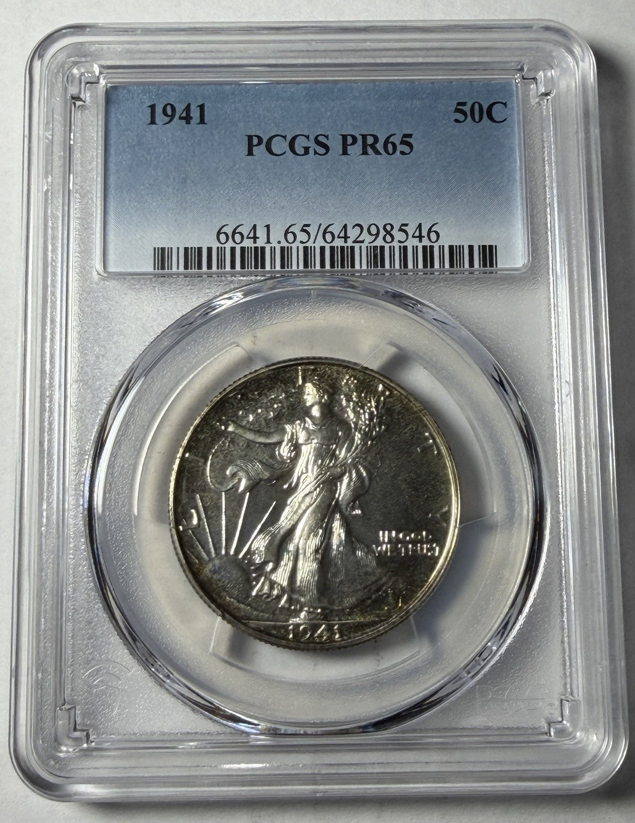 1941 PCGS PR65 Walking Liberty Dollar Toned