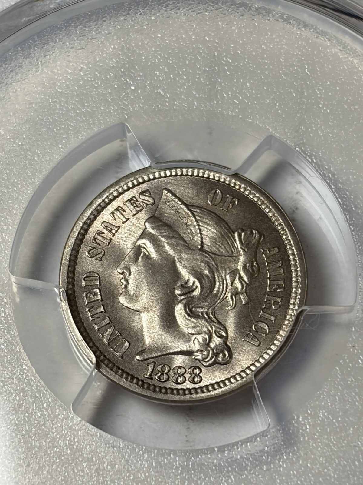 1888 PCGS MS67 Three Cent Nickel Superb Gem