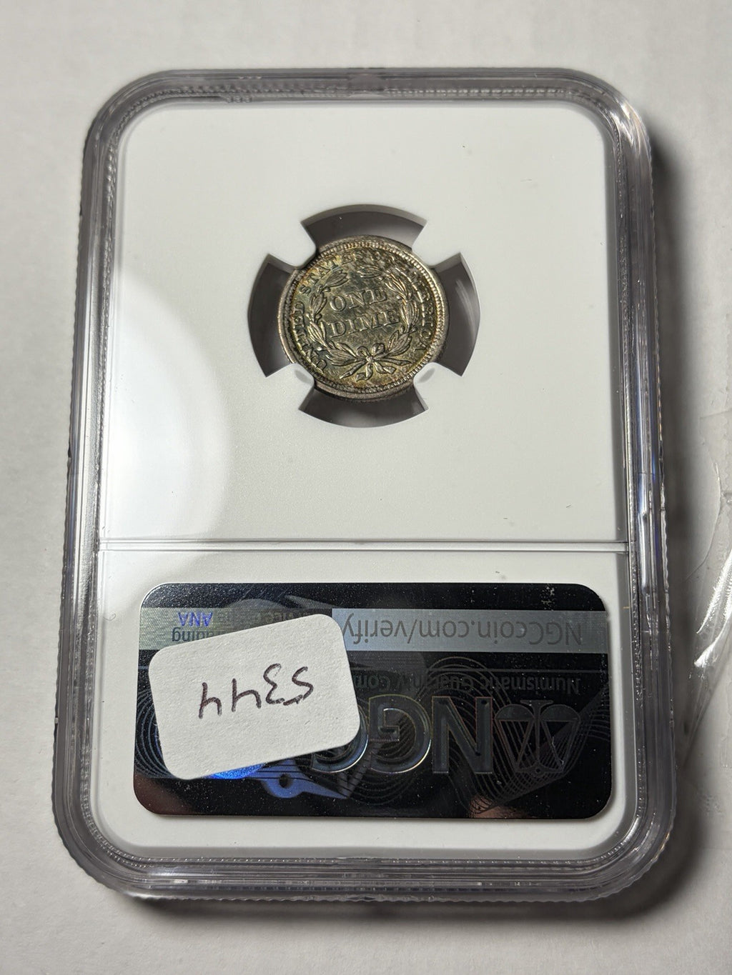 1841 NGC AU Details Seated Liberty Dime Toned