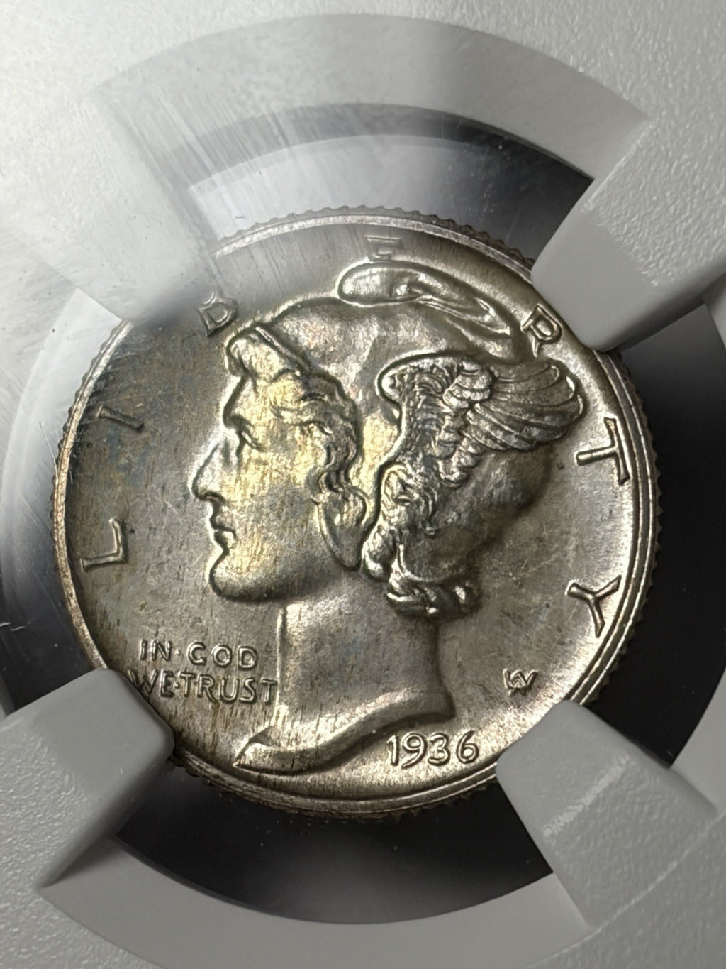 1936 NGC PF67 Mercury Dime Toned