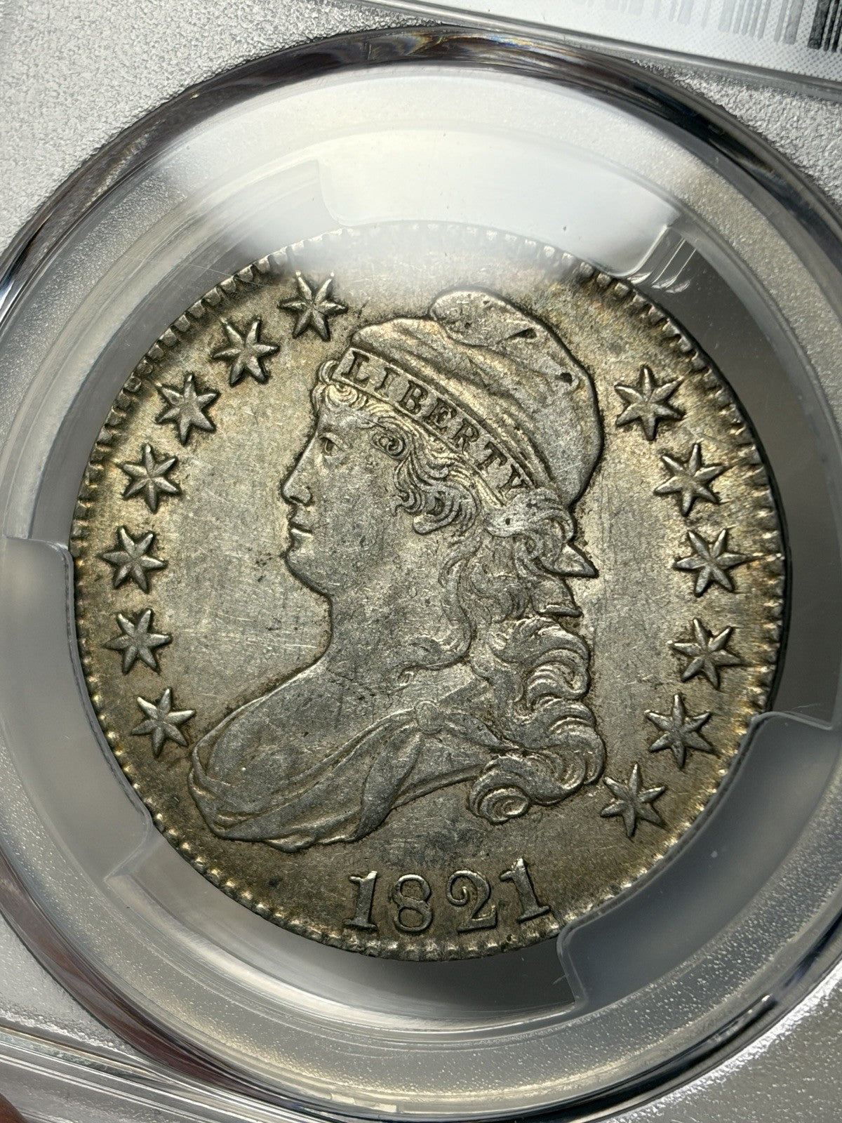 1821 PCGS XF45 CAC Capped Bust Half Dollar O-103