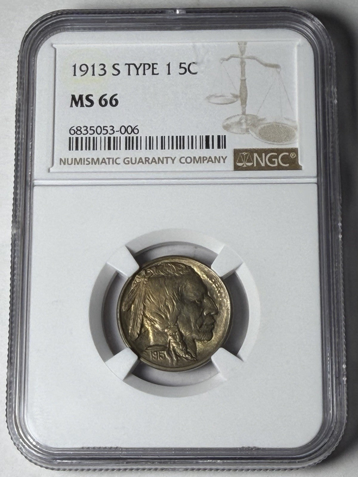 1913-S Type 1 NGC MS 66 Buffalo Nickel