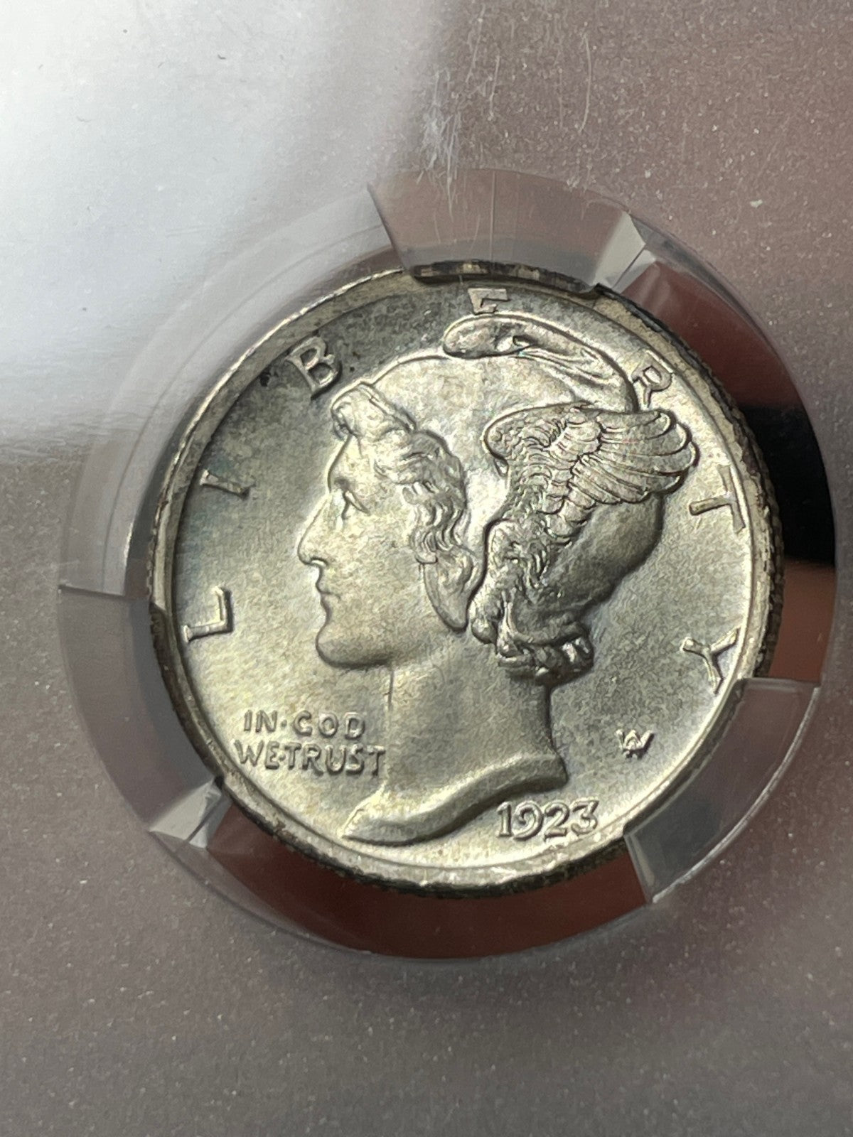 1923 CACG MS66 FB Mercury Silver Dime Nice Coin