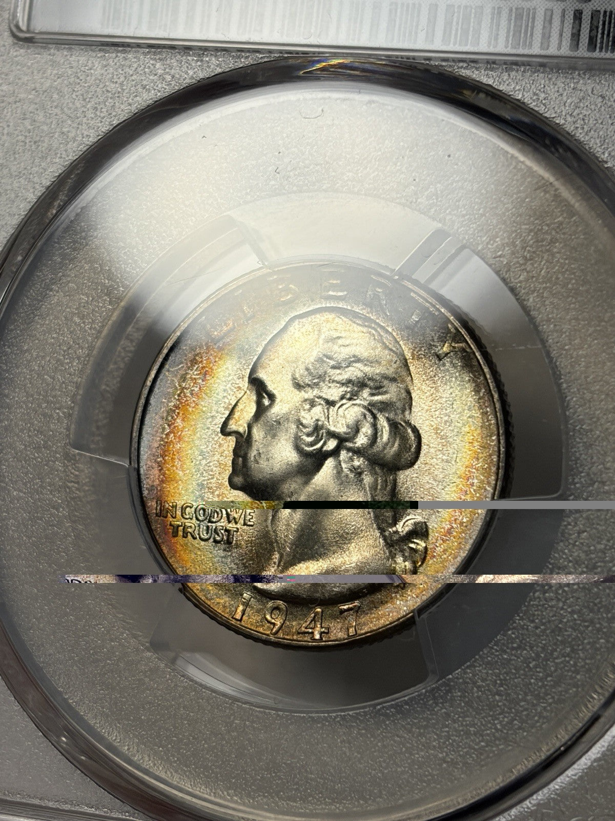 1947-S PCGS MS67 CAC Washington Silver Quarter Toned