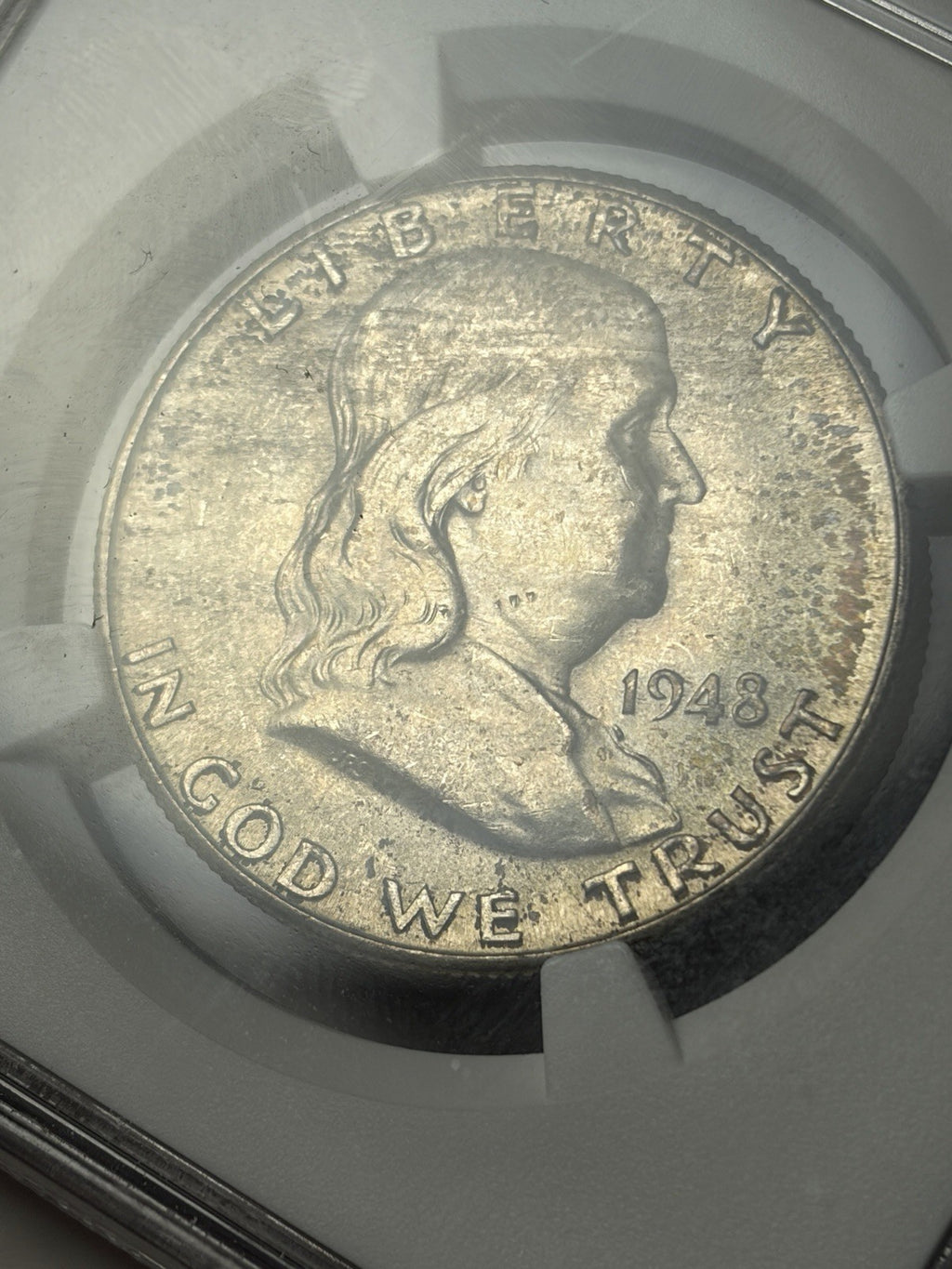 1948-D NGC MS65 FBL Franklin Half Dollar Toned