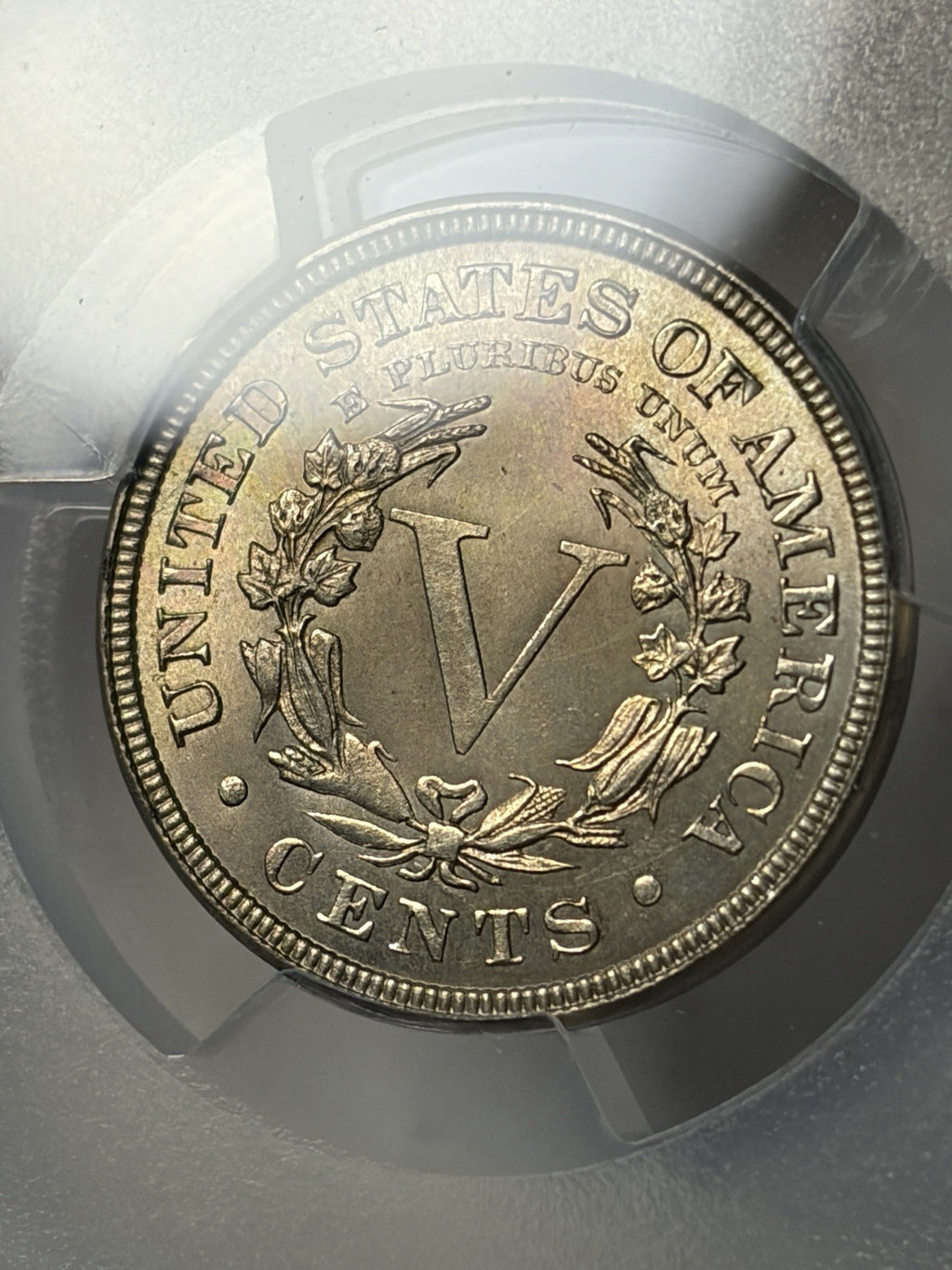 1883 PCGS MS65 With Cents Liberty V Nickel Toned