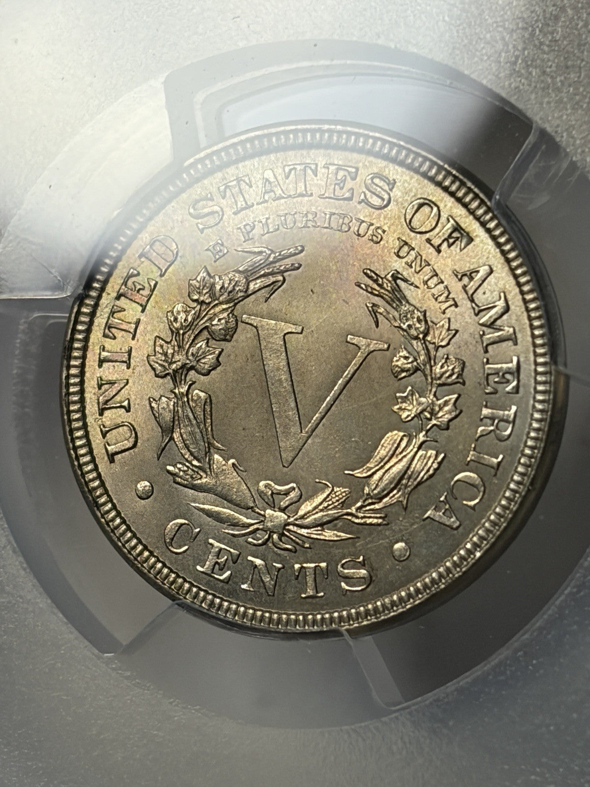1883 PCGS MS65 With Cents Liberty V Nickel Toned