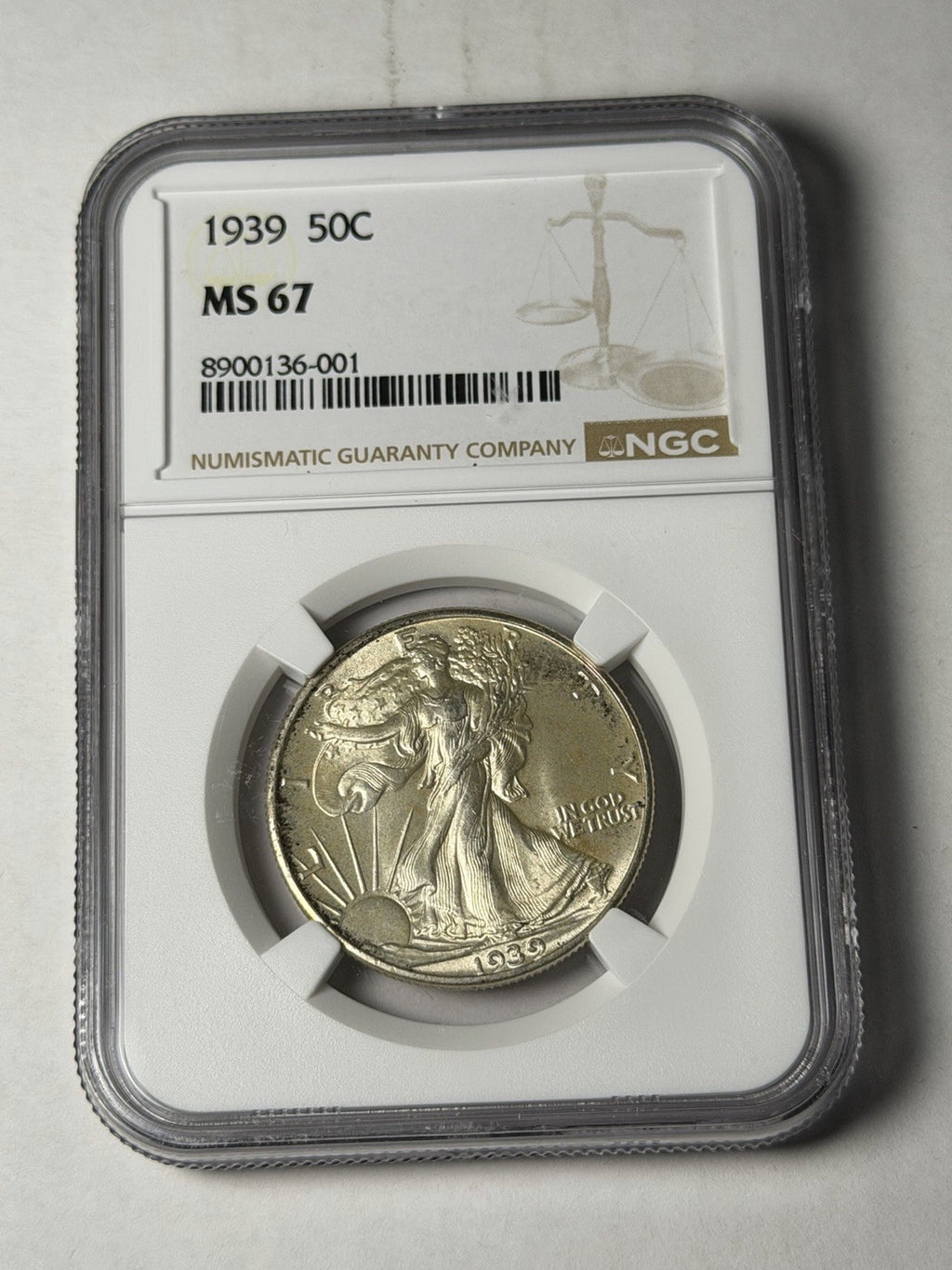 1939 NGC MS67 Walking Liberty Half Dollar