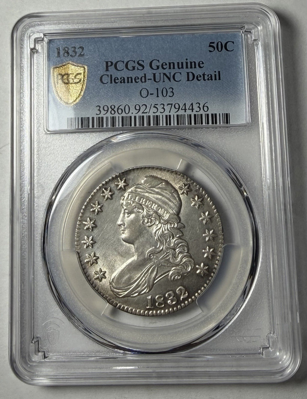 1832 PCGS Genuine Capped Bust Half Dollar O-103