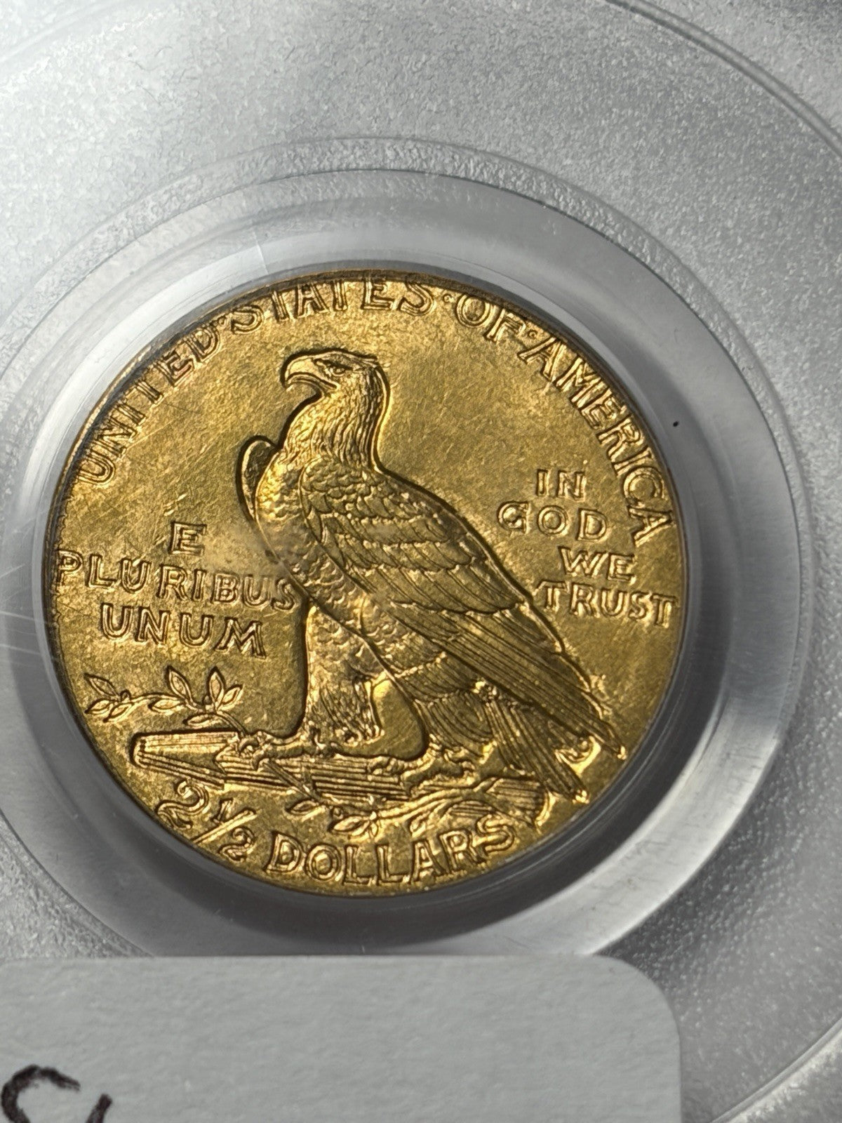 1911 PCGS MS63 Indian Head Gold Quarter Eagle $2.5 OGH Old Holder