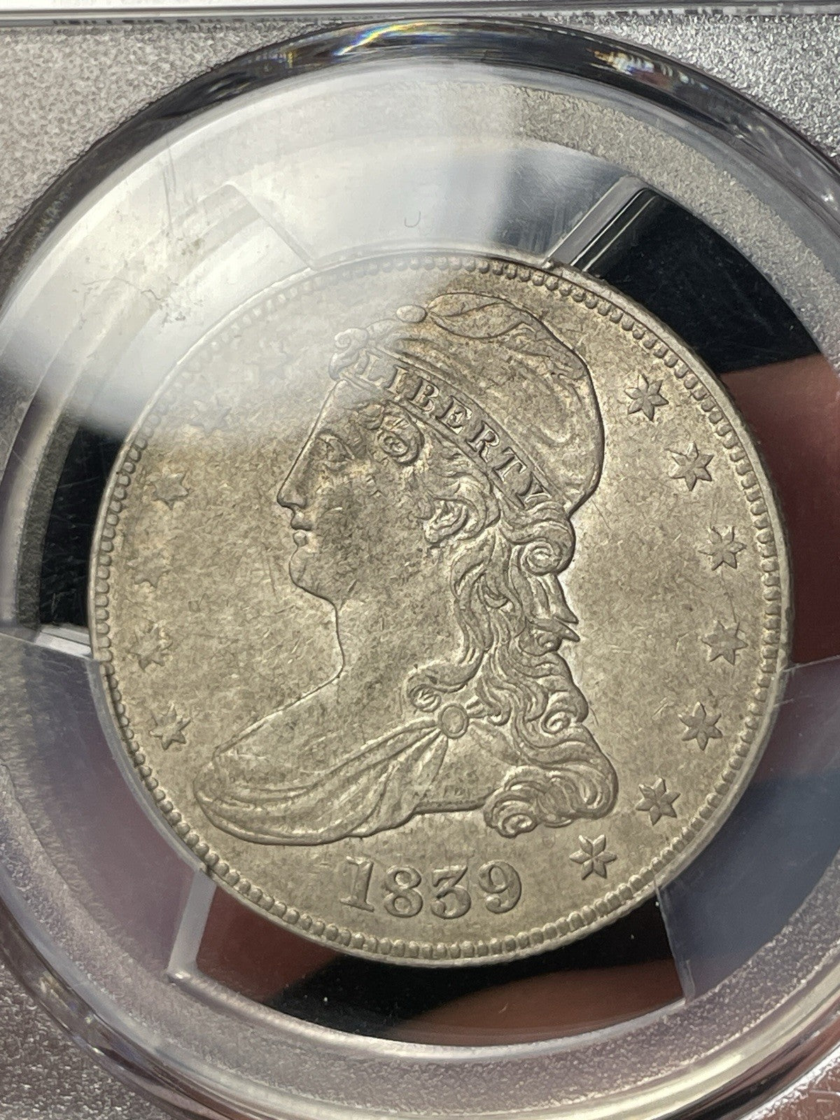 1839 PCGS AU53 Capped Bust Half Dollar Original Look