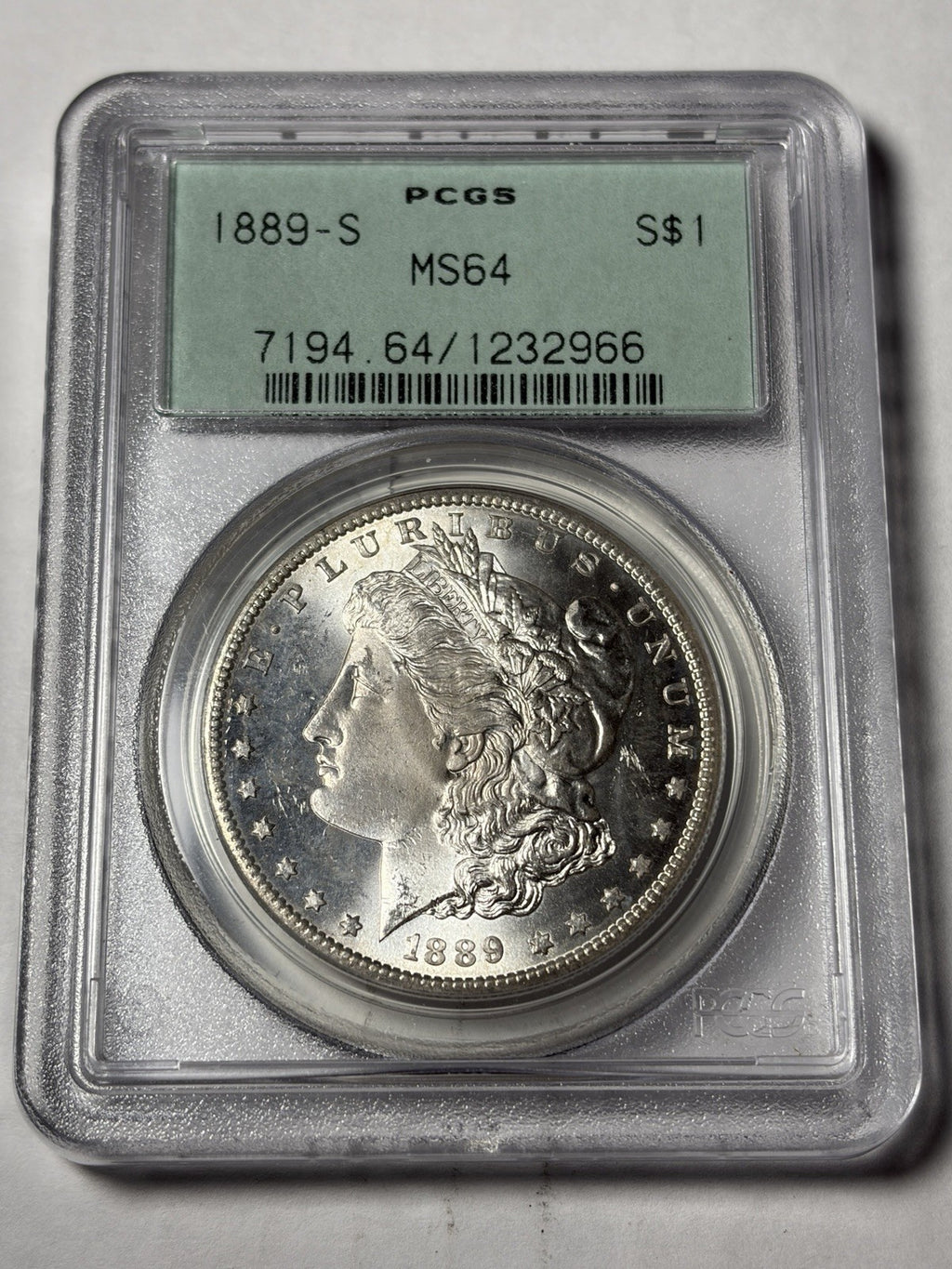 1889-S PCGS MS64 Morgan Silver Dollar Old Green Label