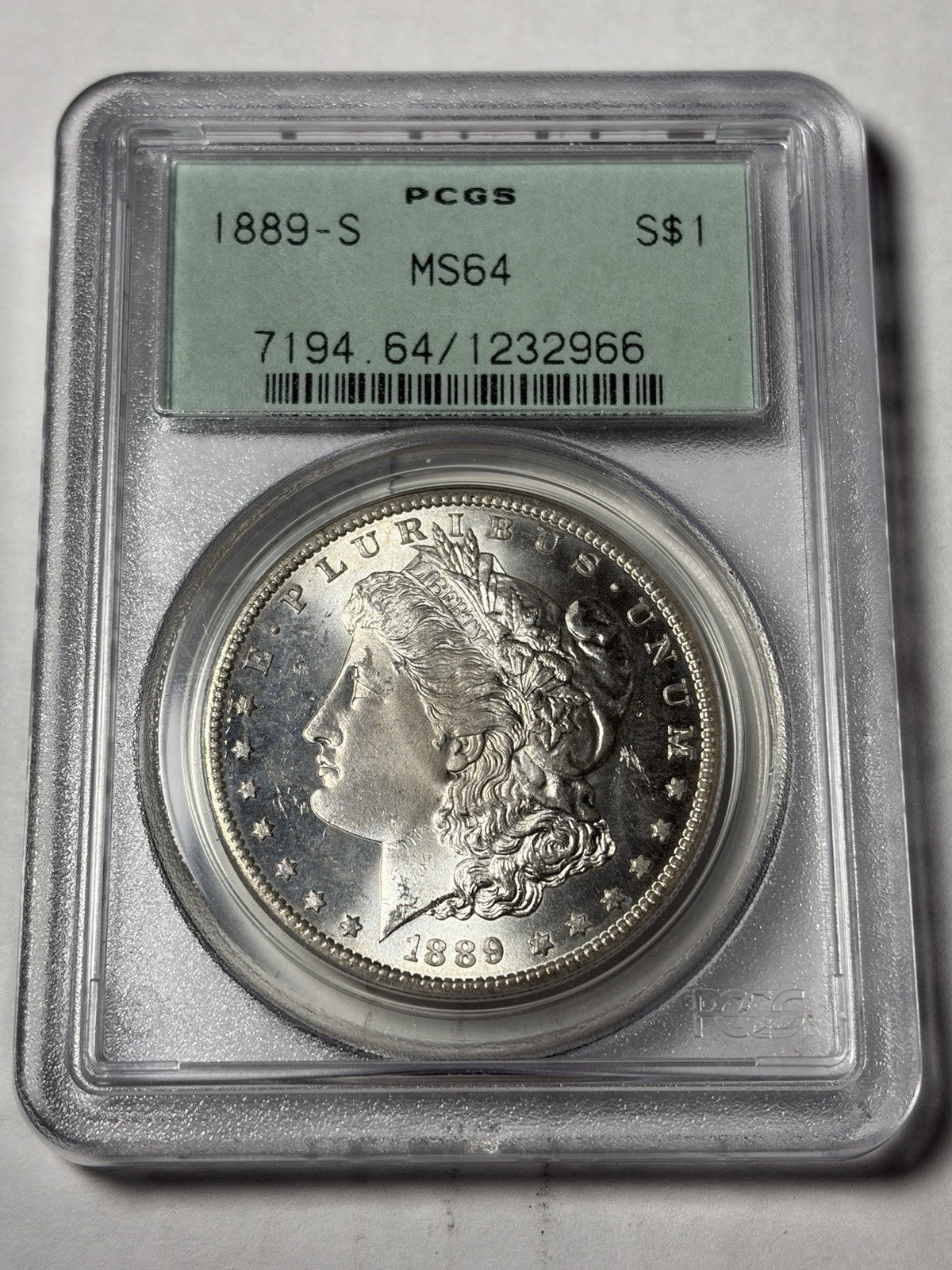 1889-S PCGS MS64 Morgan Silver Dollar Old Green Label