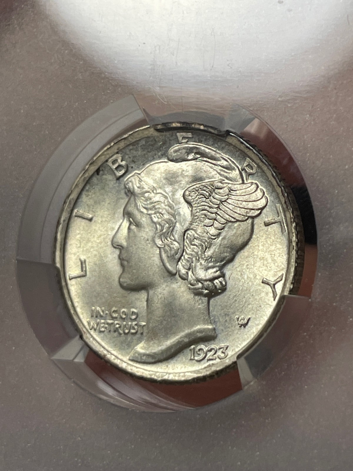 1923 CACG MS66 FB Mercury Silver Dime Nice Coin