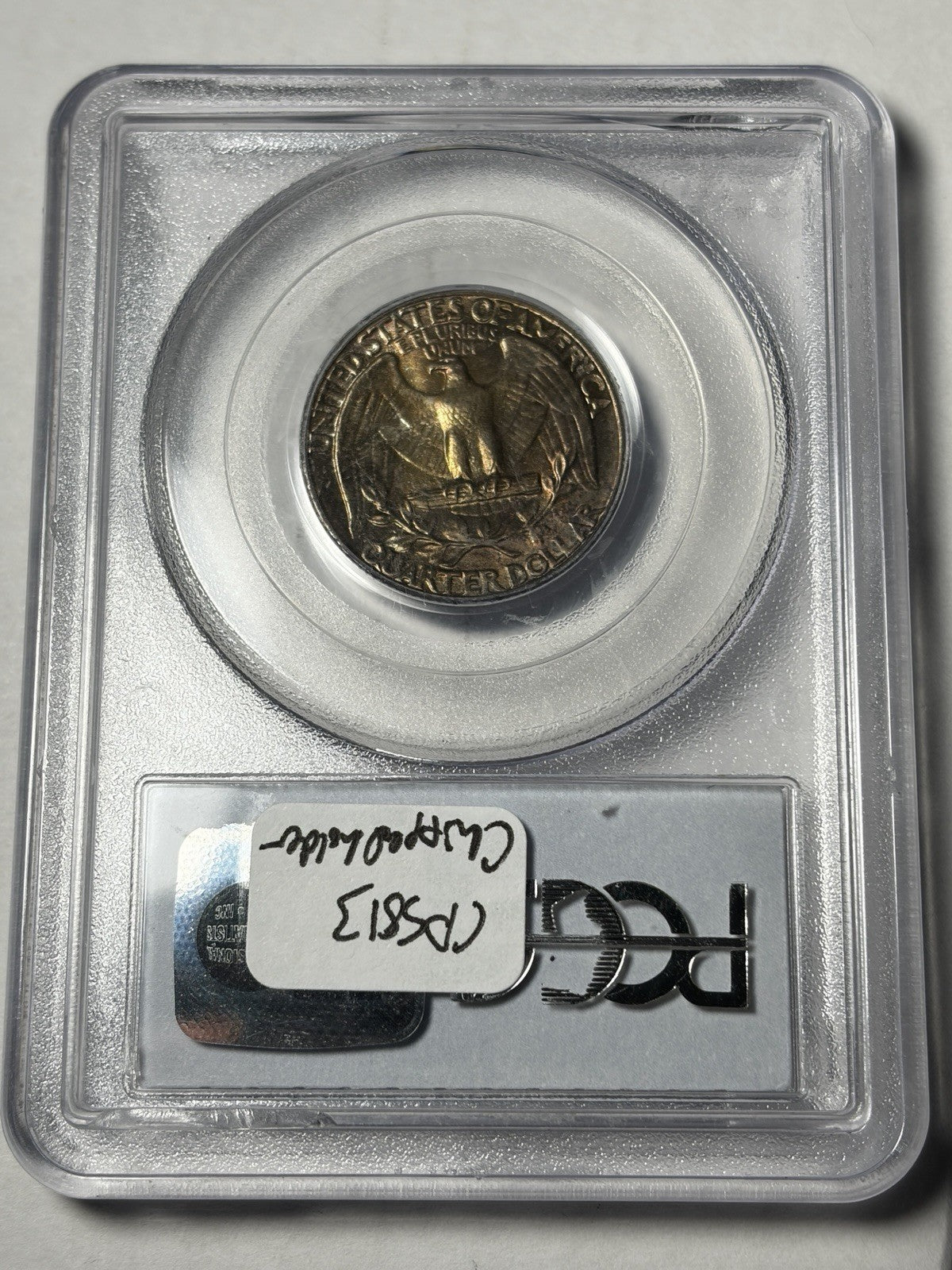1943 PCGS MS67 Washington Silver Quarter Toned