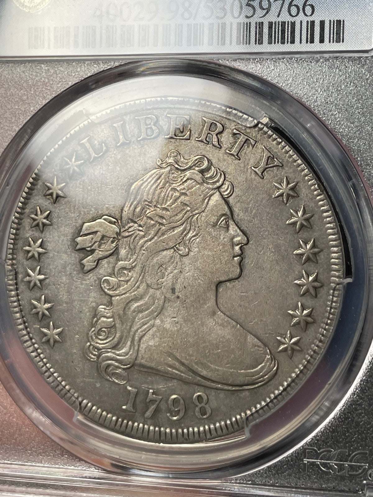 1798 PCGS XF Detail Draped Bust Silver Dollar BB-112 Beautiful, Light Damage