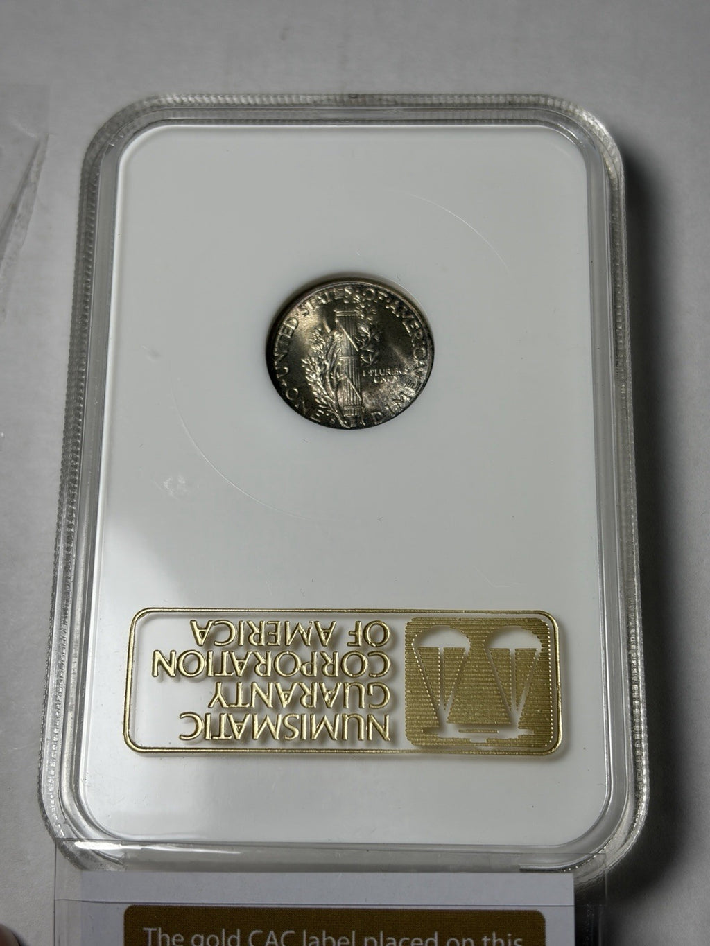 1944-S NGC MS65 GOLD CAC Mercury Dime Toned White Label Fatty 2.0!