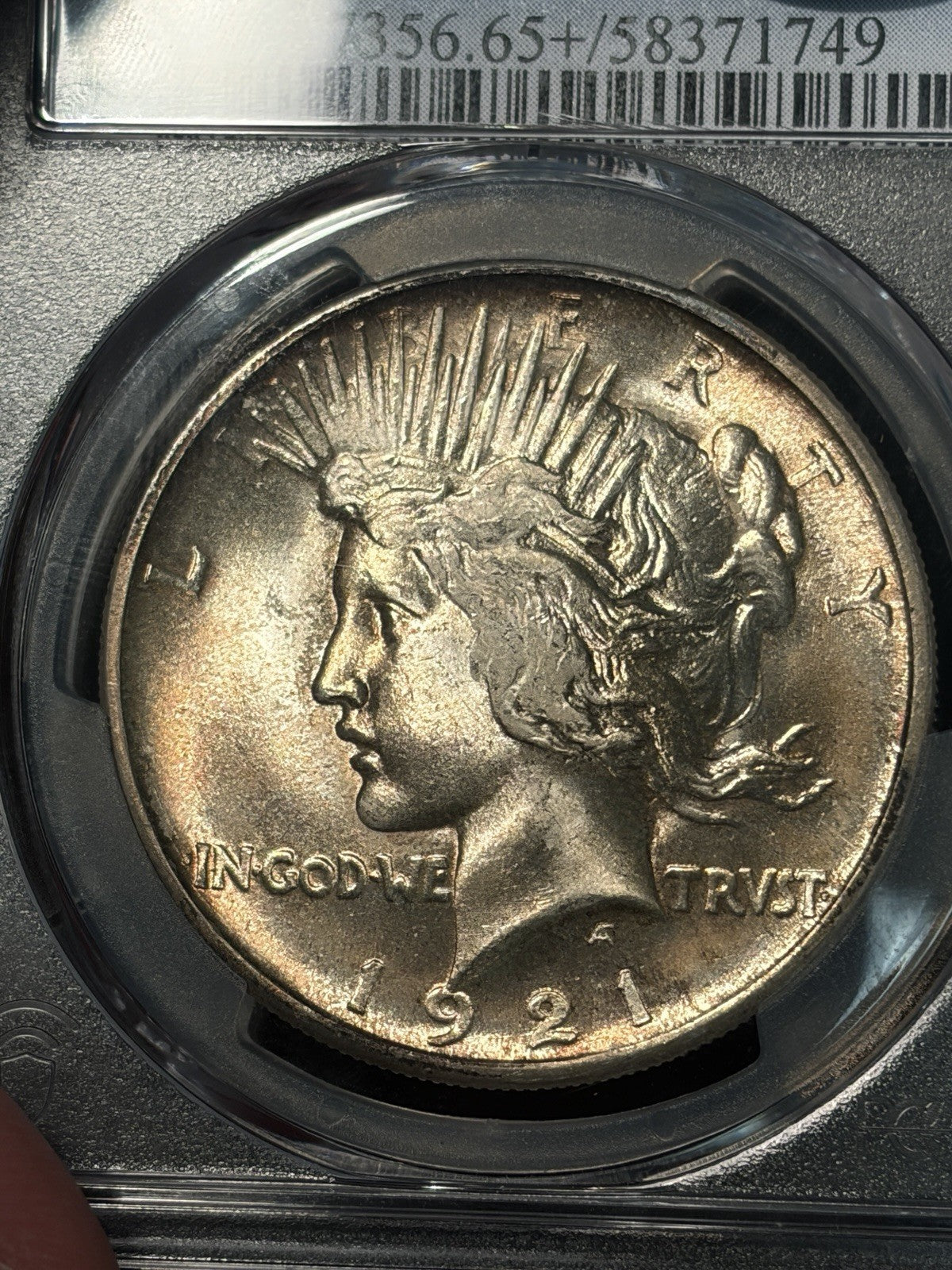1921 PCGS MS65+ CAC Peace Dollar Toned PQ