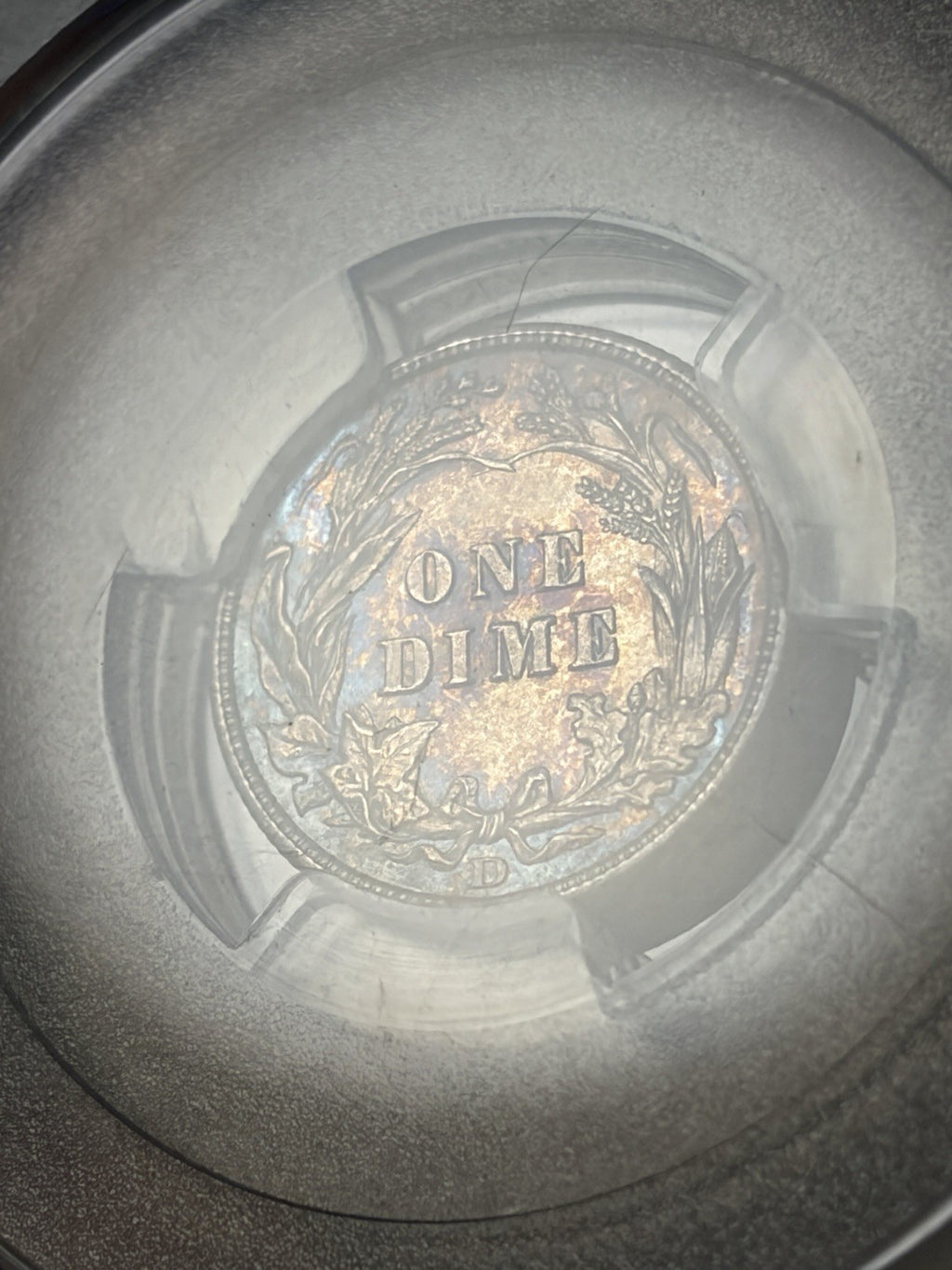 1909-D PCGS MS62 CAC Barber Dime Toned