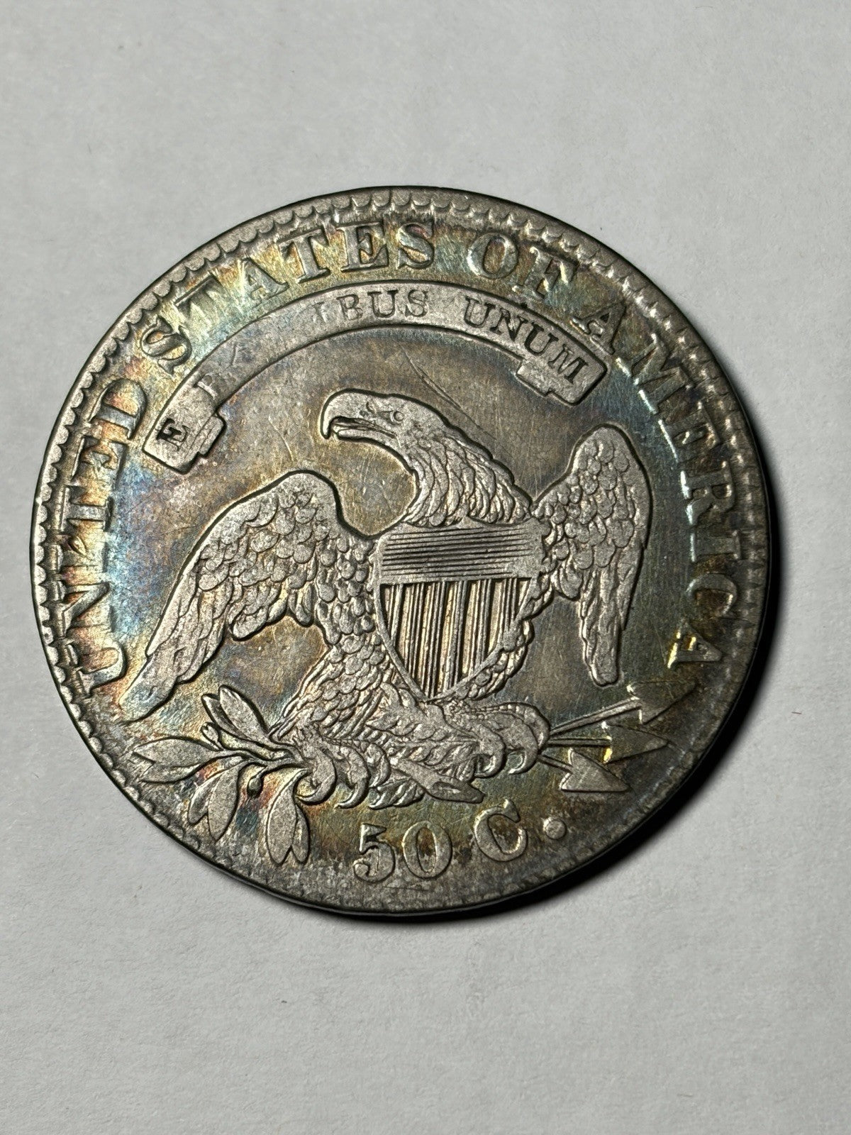 1831 Capped Bust Half Dollar Toned Toning Details