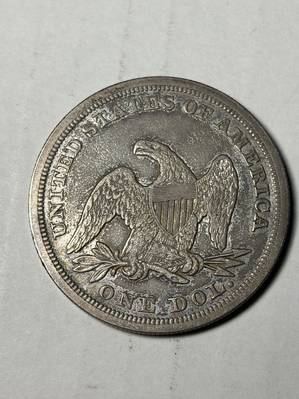 1847 Seated Liberty Silver Dollar Details