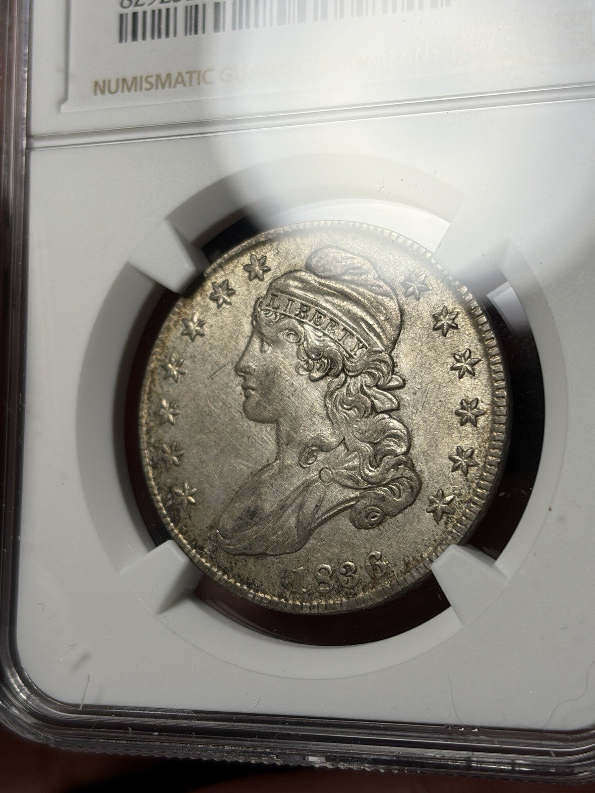 1836 NGC AU55 Capped Bust Half Dollar