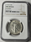 1918-D NGC UNC Details Walking Liberty Half Dollar