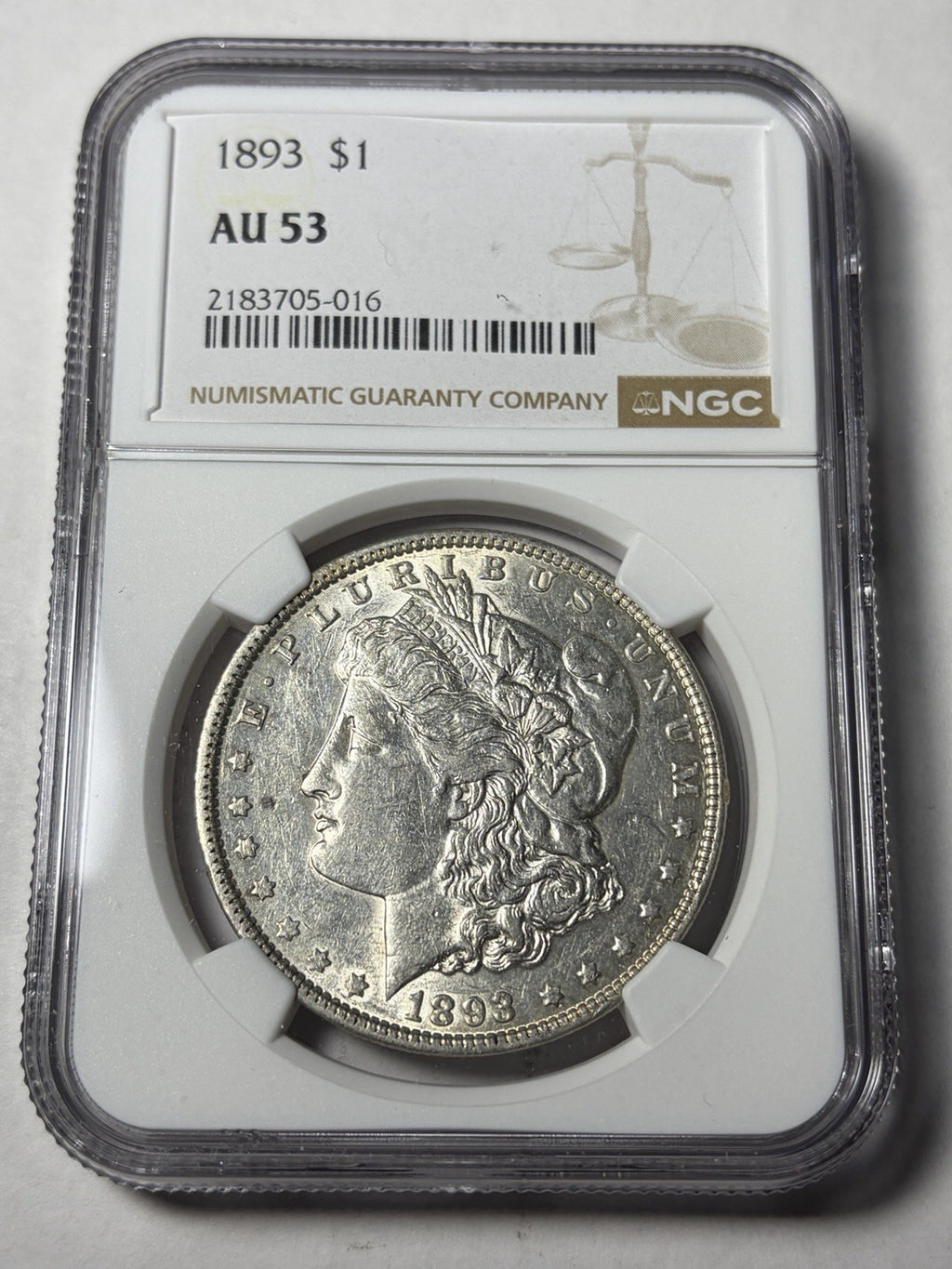1893 NGC AU53 Morgan Silver Dollar